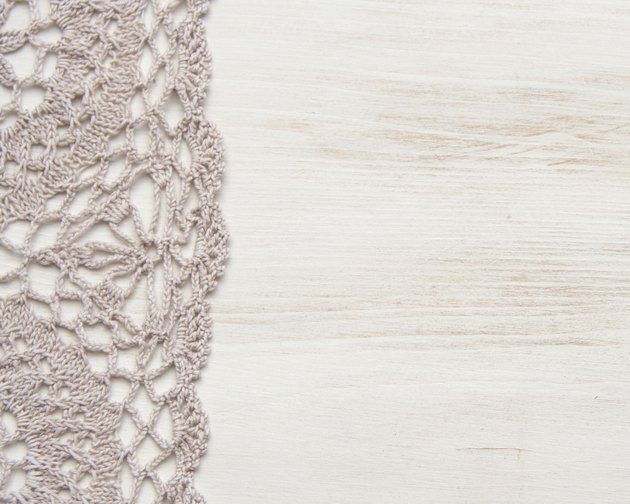 Crochet doily border shabby chic