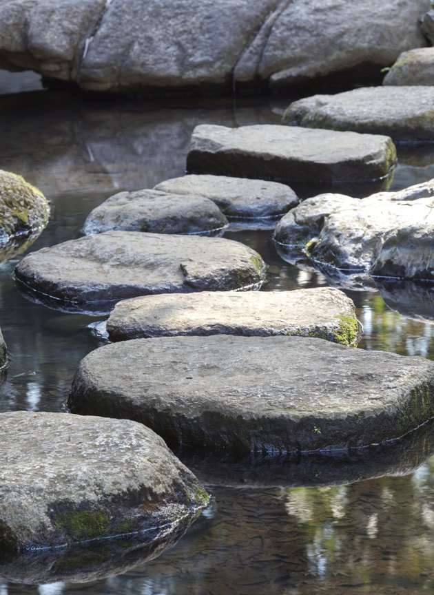 Stepping stones in water
