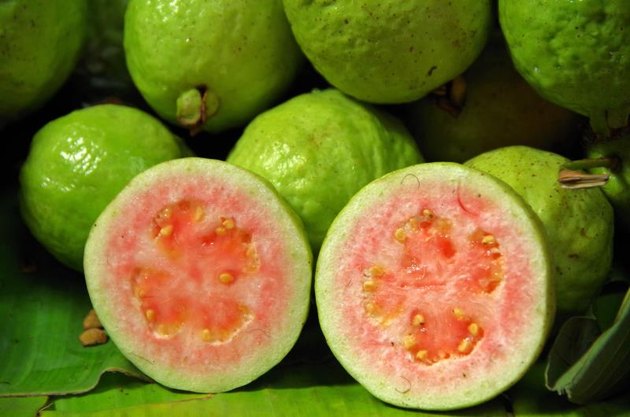 close-up guava fruit background