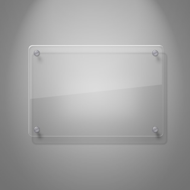 Blank glass plate with copy space