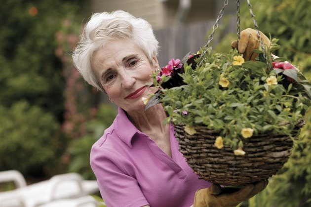 Woman with flowers