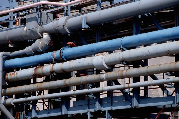 Industrial factory pipes