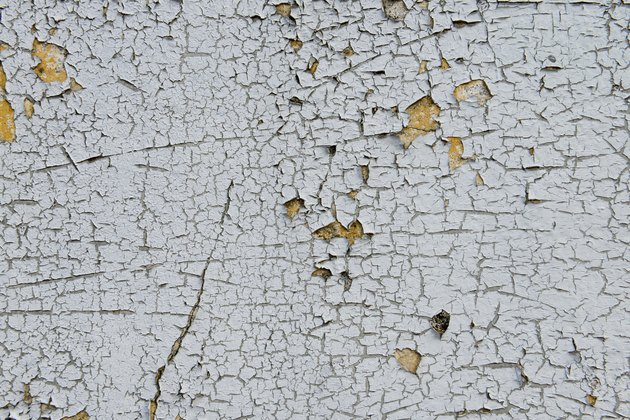 old cracked paint on the wall
