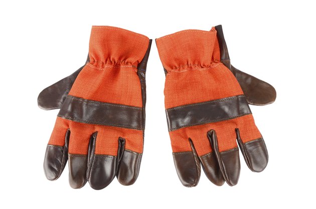Hard work gloves isolated on white background