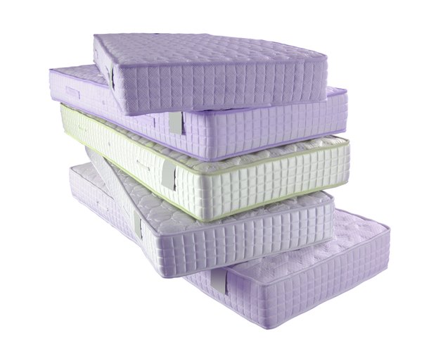 New mattresses have white labels attached to them.