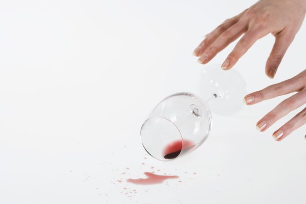 Spilled red wine