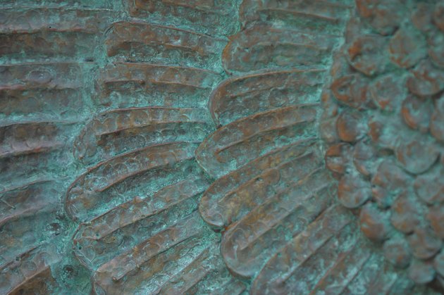 Close-up of turquoise relief