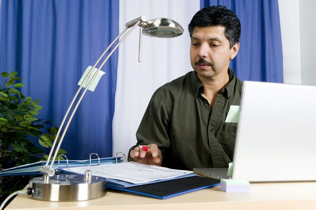 Man working by computer
