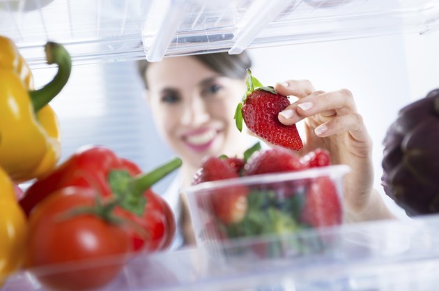 Healthy food in the refrigerator
