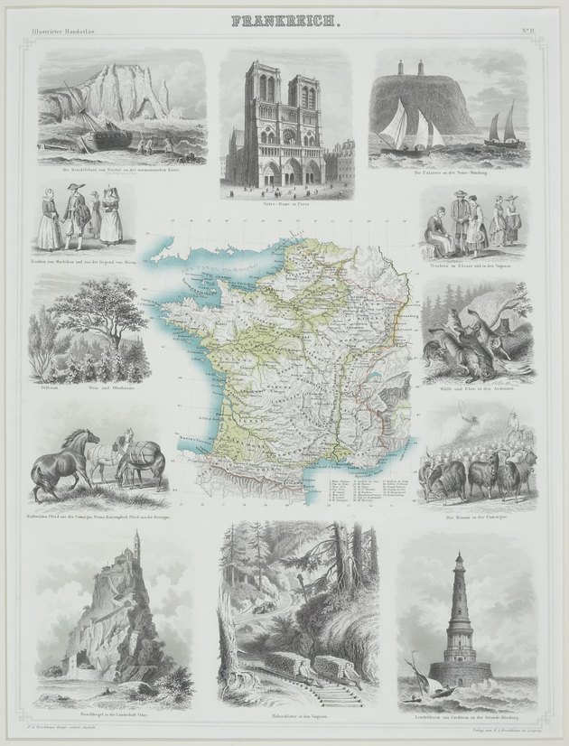 Vintage map of France