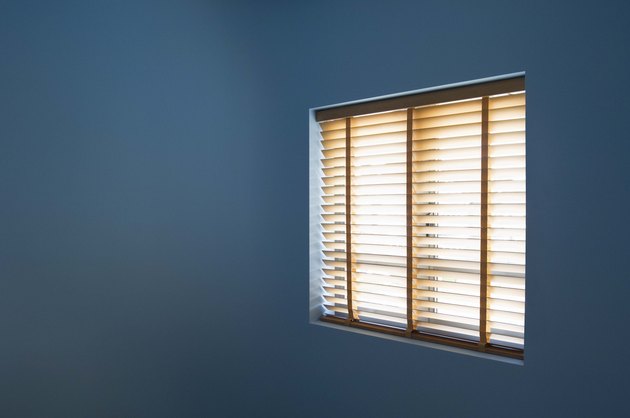 Blue wall with window