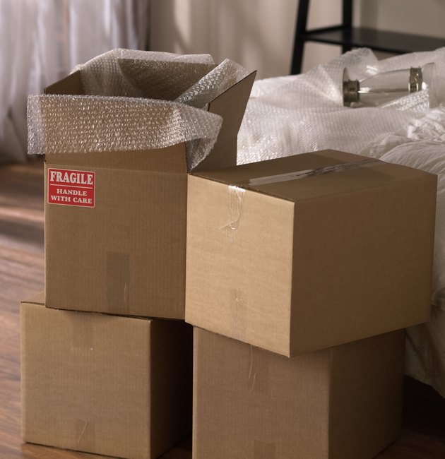Cardboard moving boxes