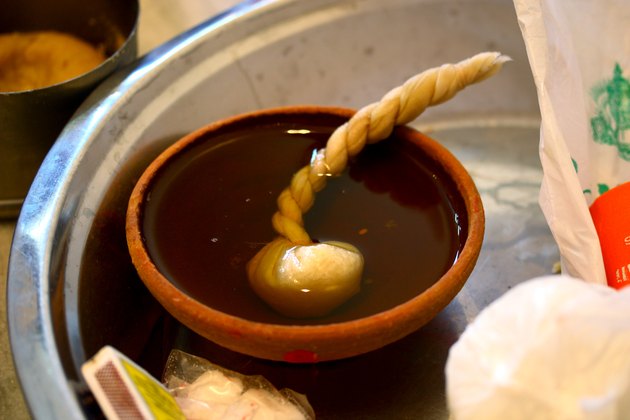 A cotton twig kept in oil