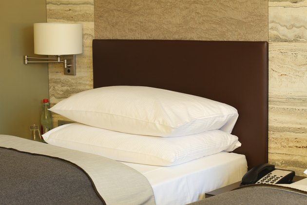 Luxury hotel bed, close up