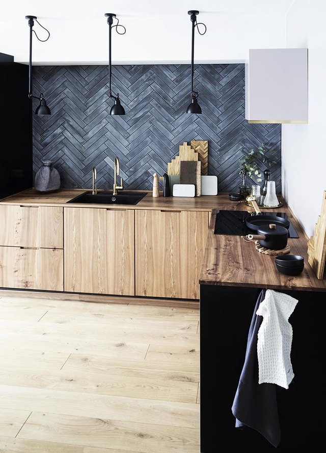 Black Dark Gray Slate Subway Kitchen Backsplash Tile