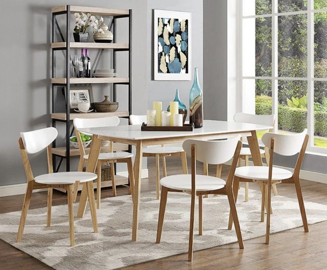 15 Chic Dining Room Tables Under 300, Audrey Rustic Industrial Acacia Wood Dining Table With Metal Hairpin Legs