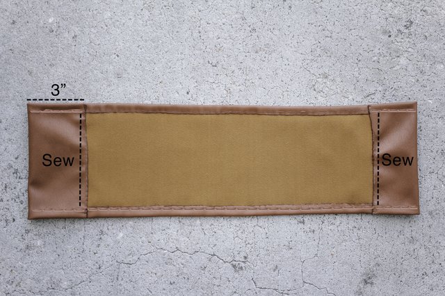 3 inch folds on each side of chair back to create pockets