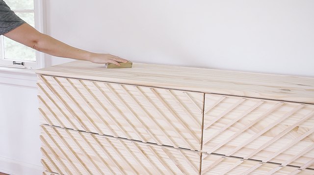 Sanding the dresser