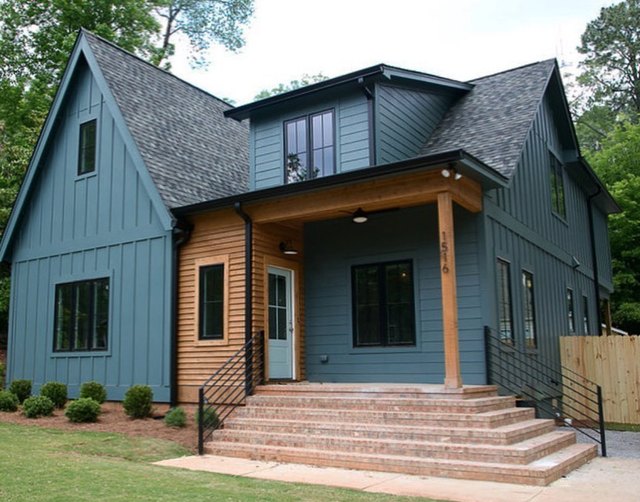 blue house exterior