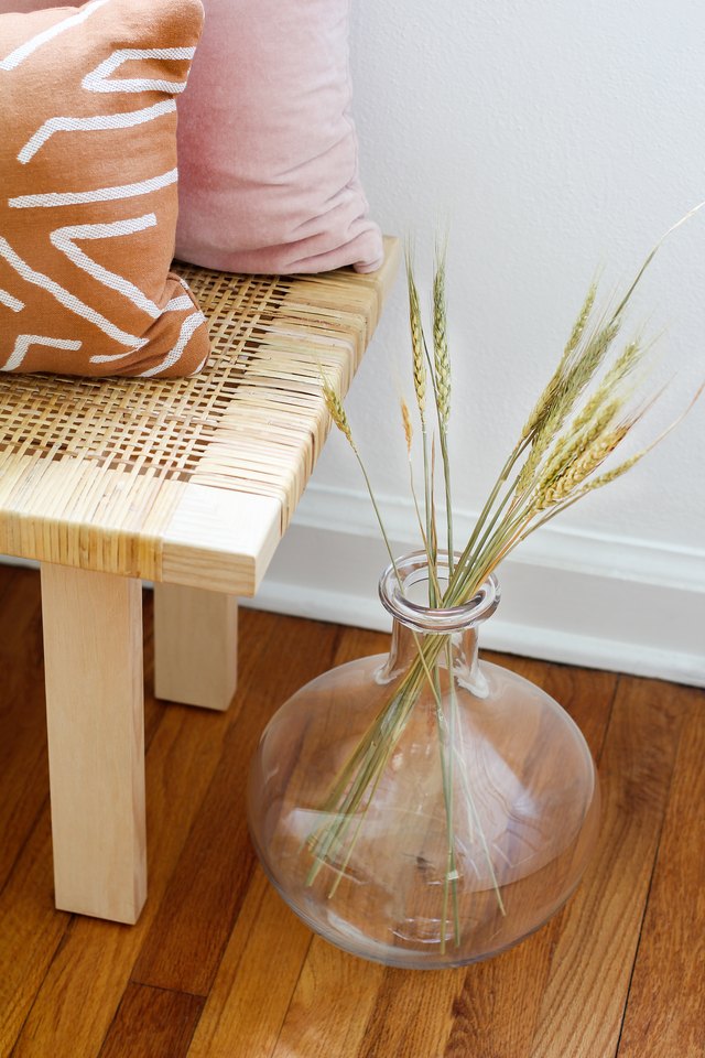 Target Decor: Glass floor vase filled with dried wheat