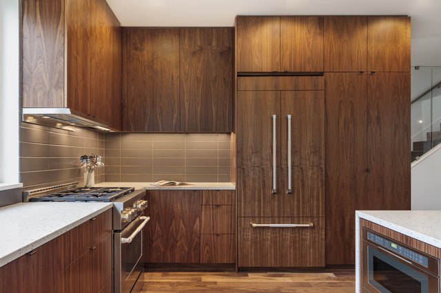 Quick Methods To Restain Cabinets Hunker, How To Make Your Wood Kitchen Cabinets Shine