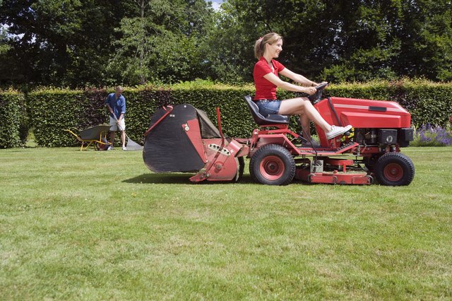 Seated discount lawn mower