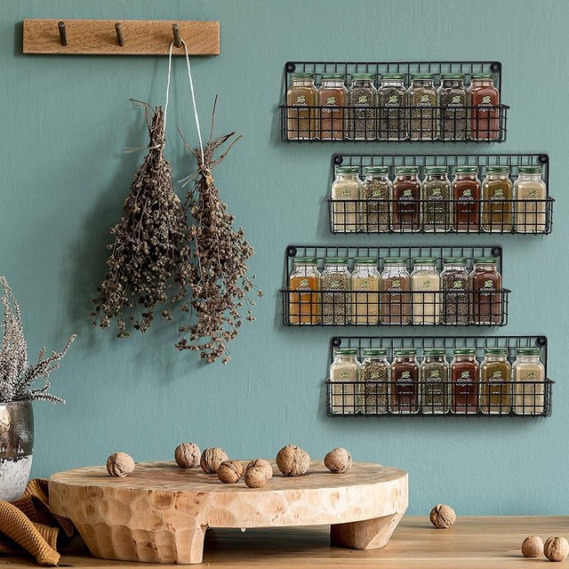 SWOMMOLY Spice Rack Organizer with 36 Empty Square Spice Jars, 396 Spice  Labels with Chalk Marker and Funnel Complete Set, for Countertop, Cabinet  or