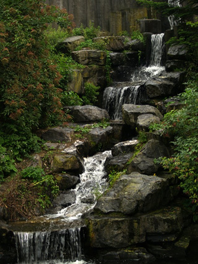 Backyard waterfall stream