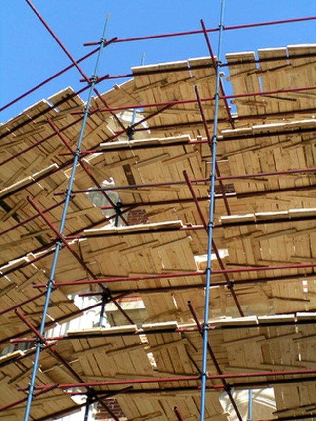 old wood scaffold plank