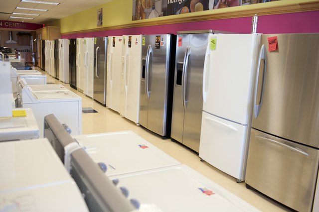 Refrigerators and appliances in stores