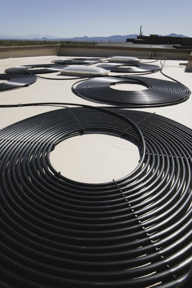 Solar water pipes on roof