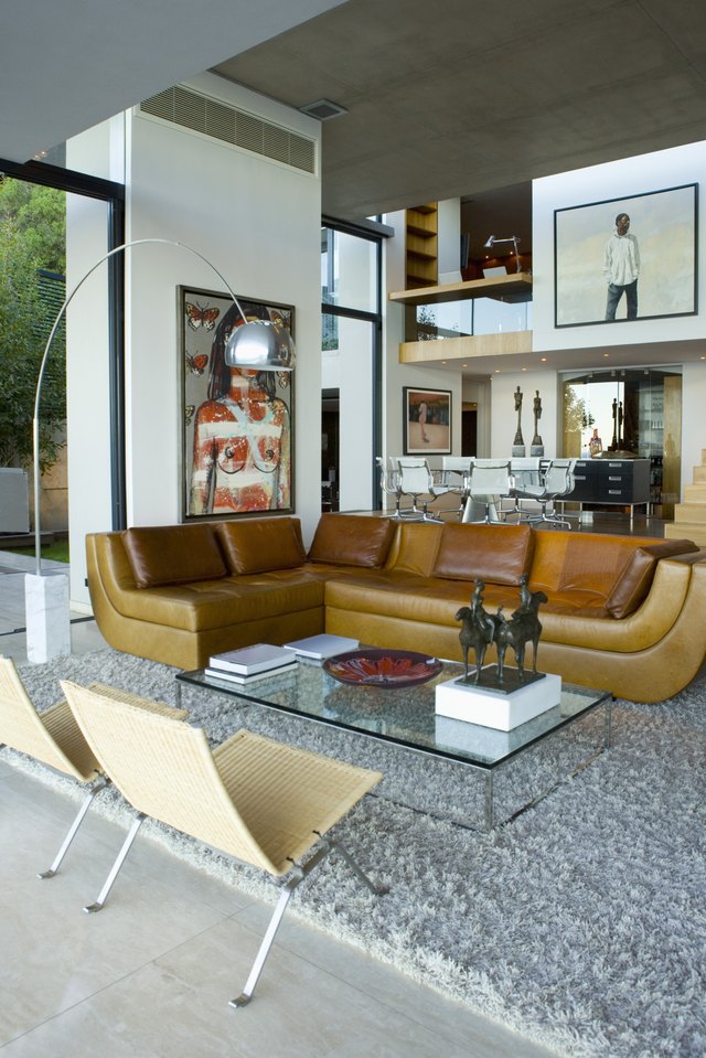 Living room in loft apartment