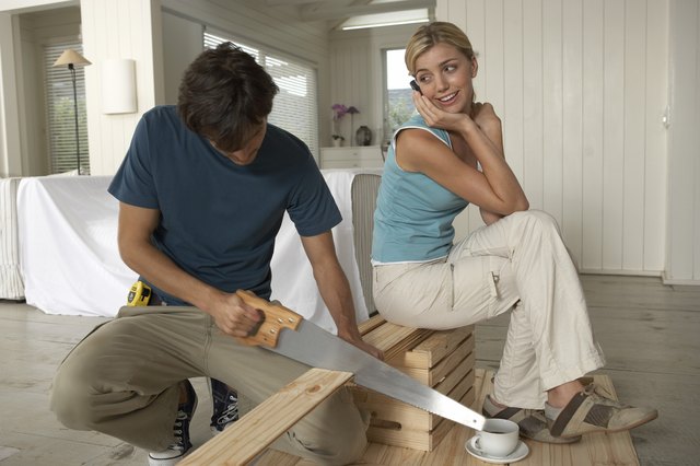 Couple doing home improvements