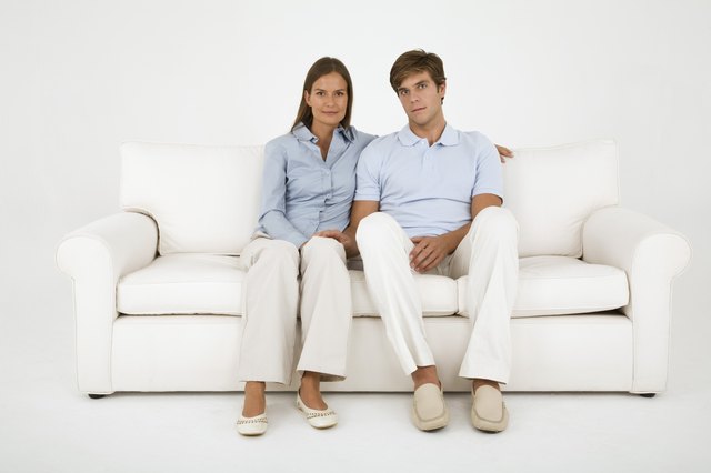 Portrait of couple on couch