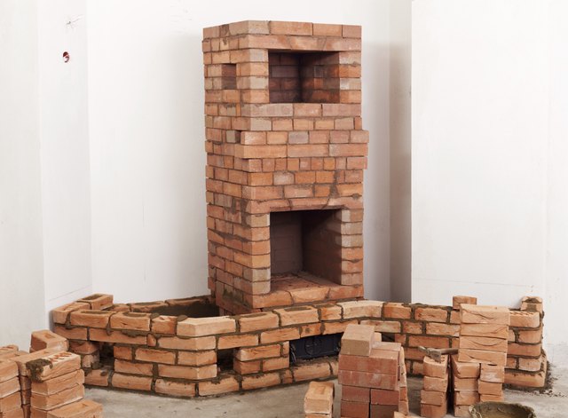 Partially built masonry heater