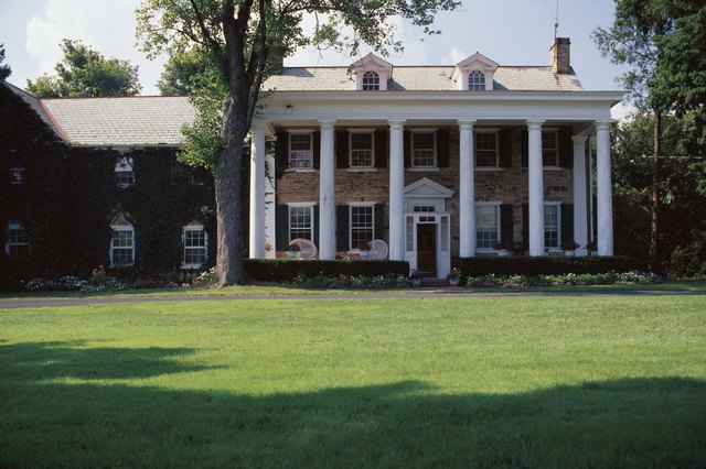 Exterior of colonial house with lawn