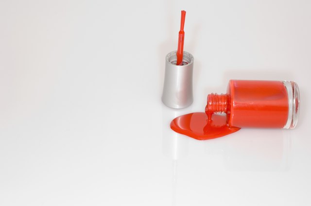 Spilled red nail polish