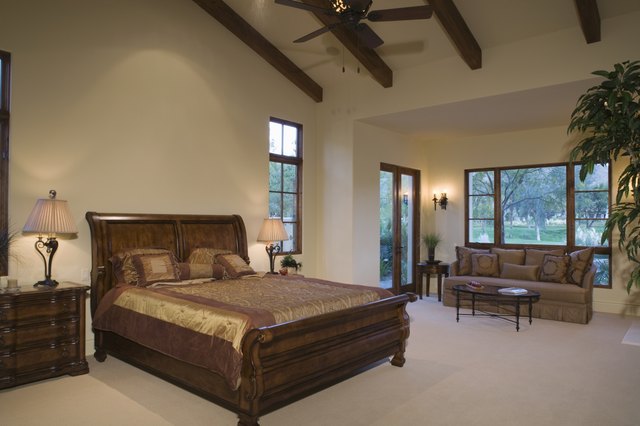 Sleigh bed in Palm Springs home