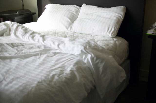 White linen on bed