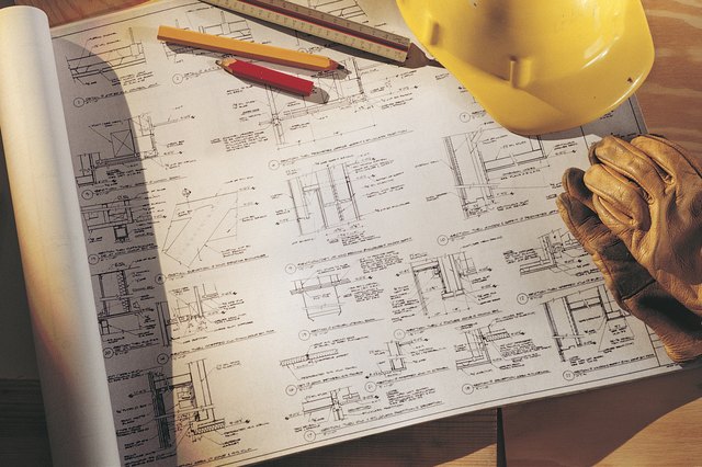 Blueprints and architect's tools
