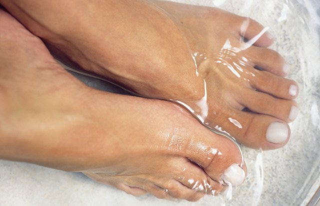 Feet soaking in water