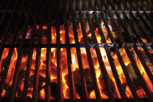 Charcoal burning in a BBQ