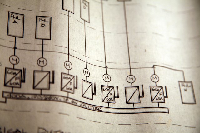 Detail of electrical blueprint