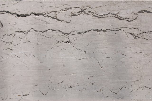 Cracked stucco surface