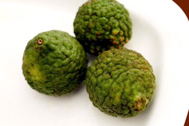 Close-up of a custard apples in a plate
