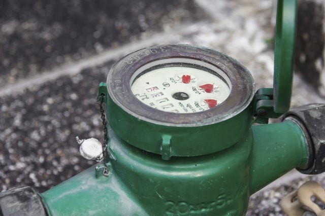 Green Water meter close-up