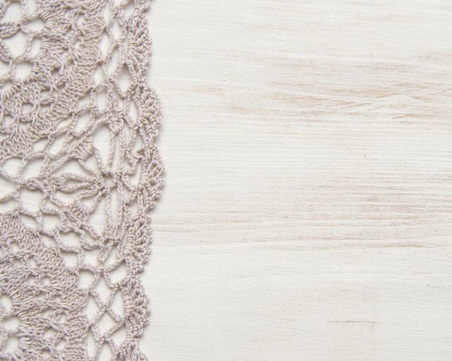Crochet doily border shabby chic
