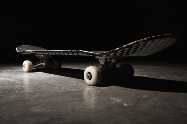 Skateboard on concrete floor