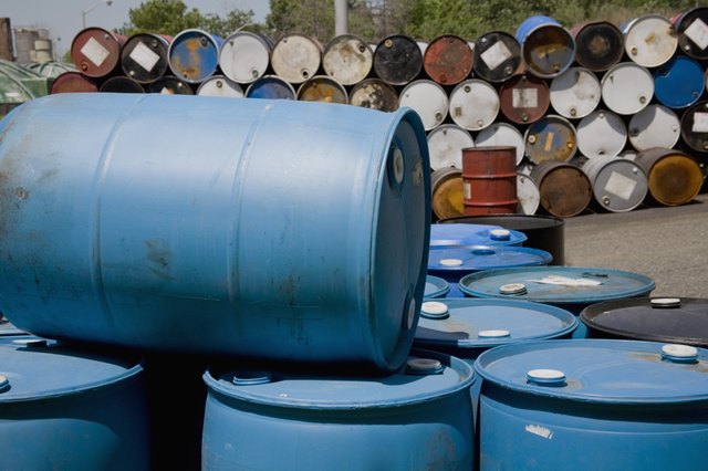 Stacked oil containers