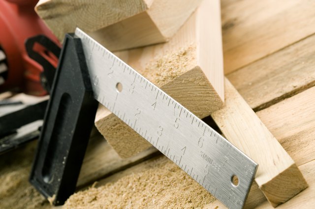 Ruler and planks of wood